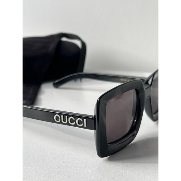 NEW Gucci GG1718S Black Logo Sunglasses main image 4